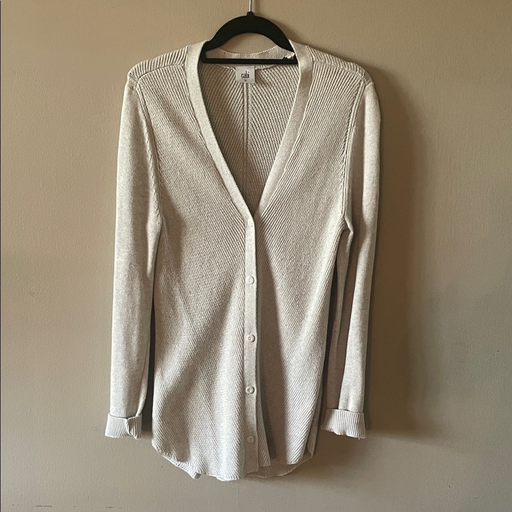 CAbi Cream Button-Up Cardigan